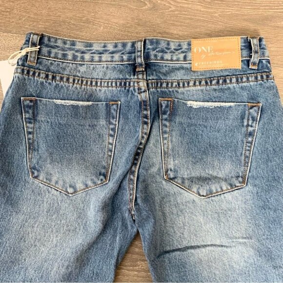 One Teaspoon Freebirds Skinny Jeans Straight leg Distressed Rips Low rise Zip - Picture 11 of 16